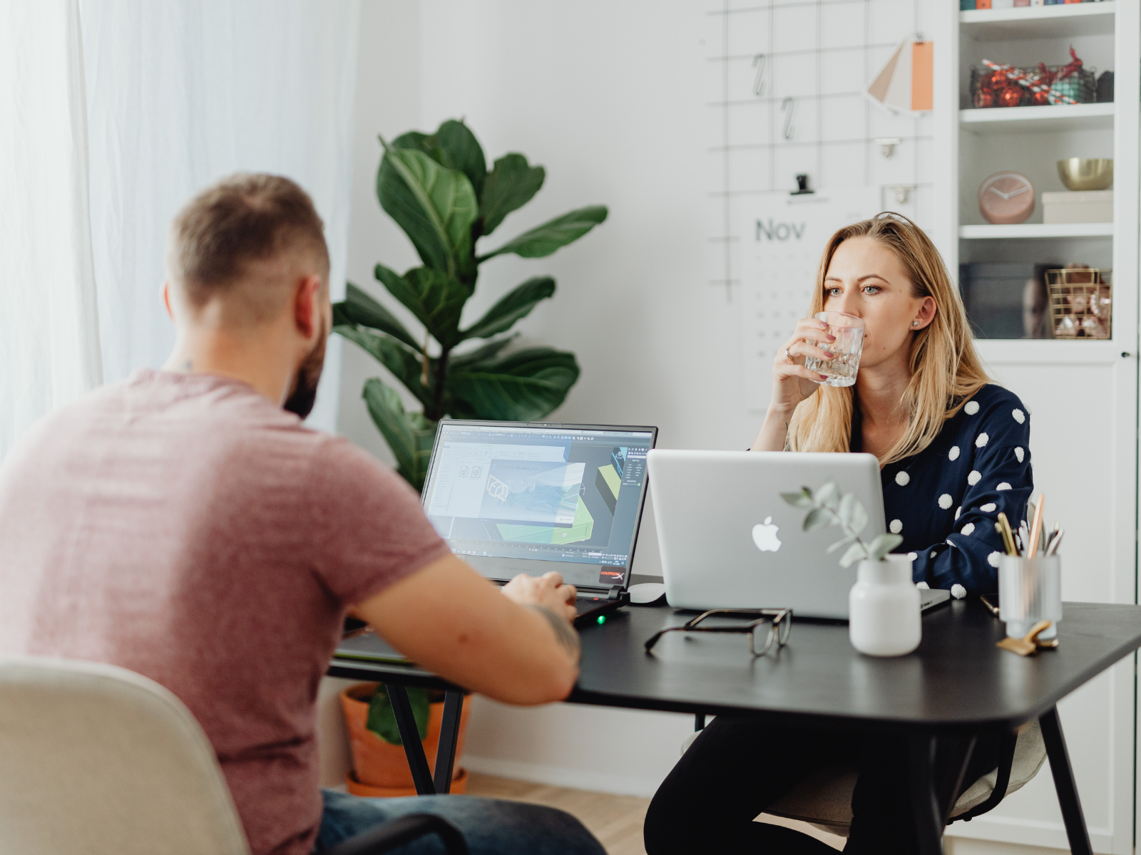 two people working on their year-end campaign